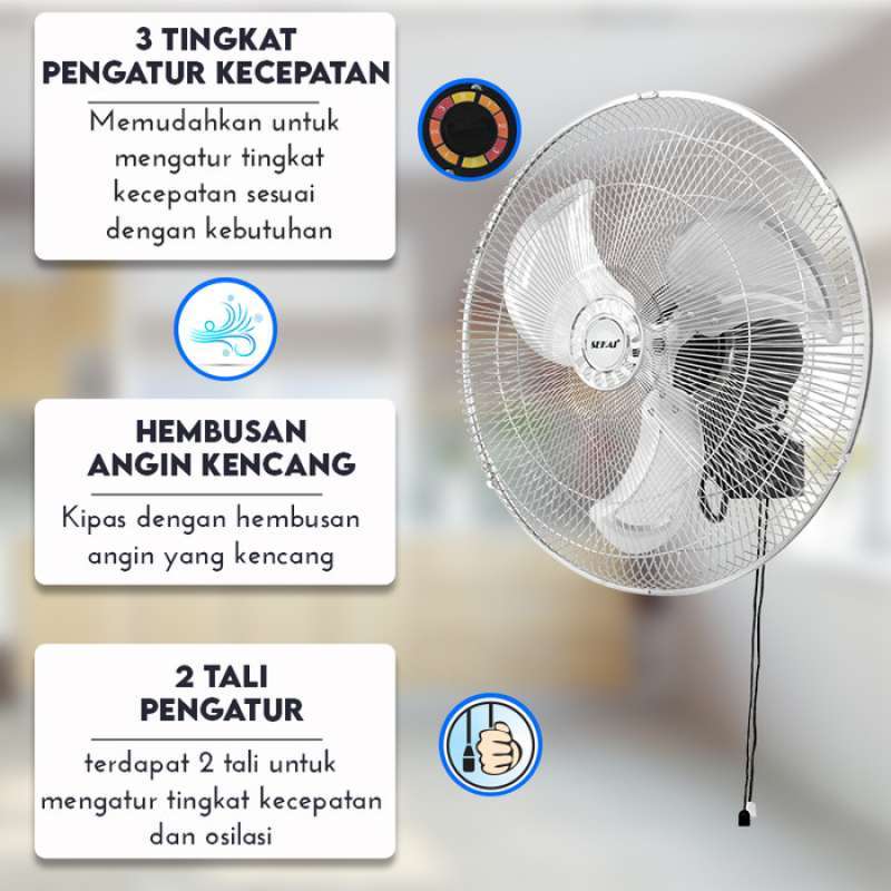 Sekai Kipas Angin Dinding Wall Fan Tornado 20 Inch - HWN 2058 PO | HWN2058PO